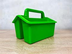 Stackable Art Caddy Organiser with 4 Compartments Multi-Purpose Organiser - Lime Green